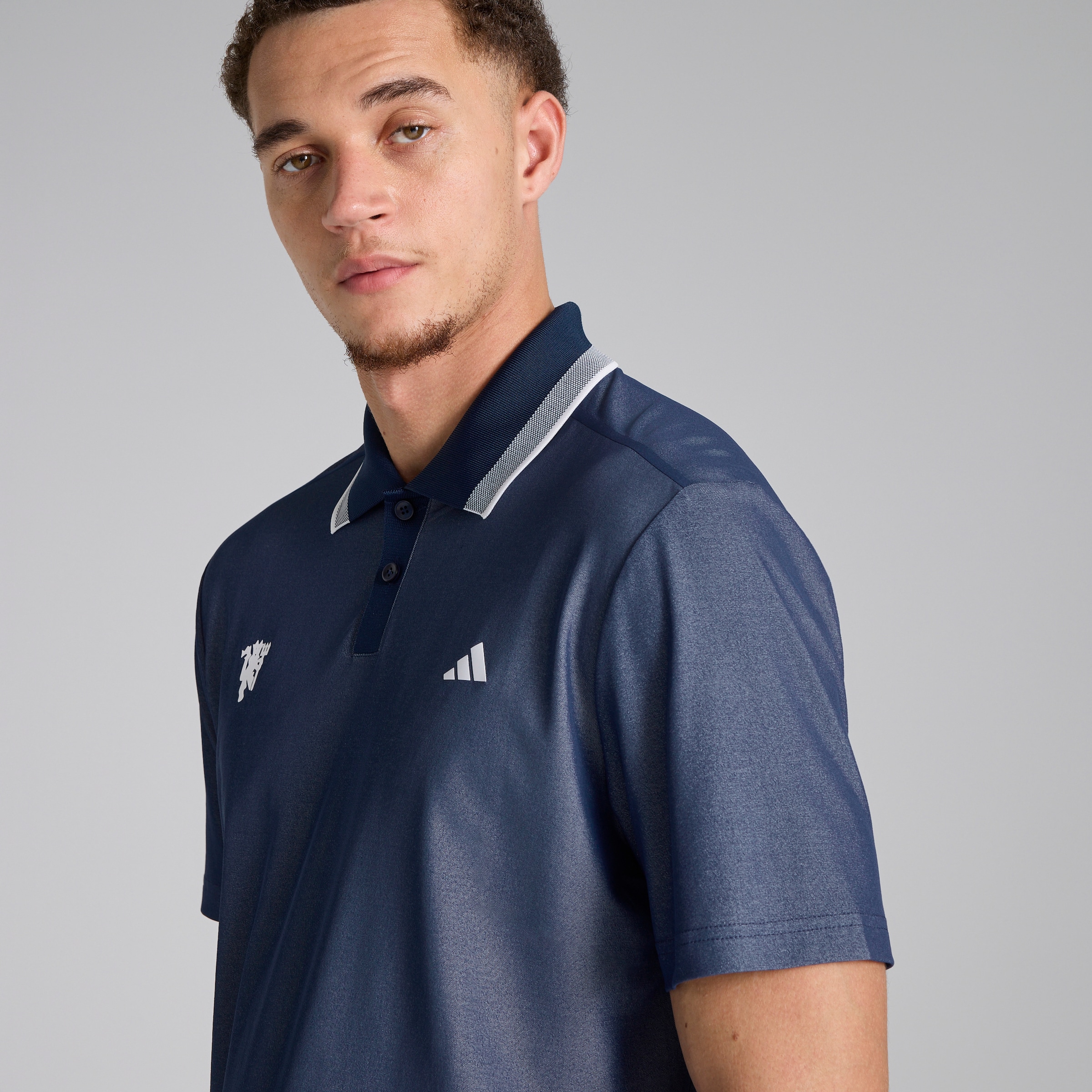 Manchester United x adidas Ultimate365 Tour Pique Polo Shirt Navy Navy blue Detail [5-5]