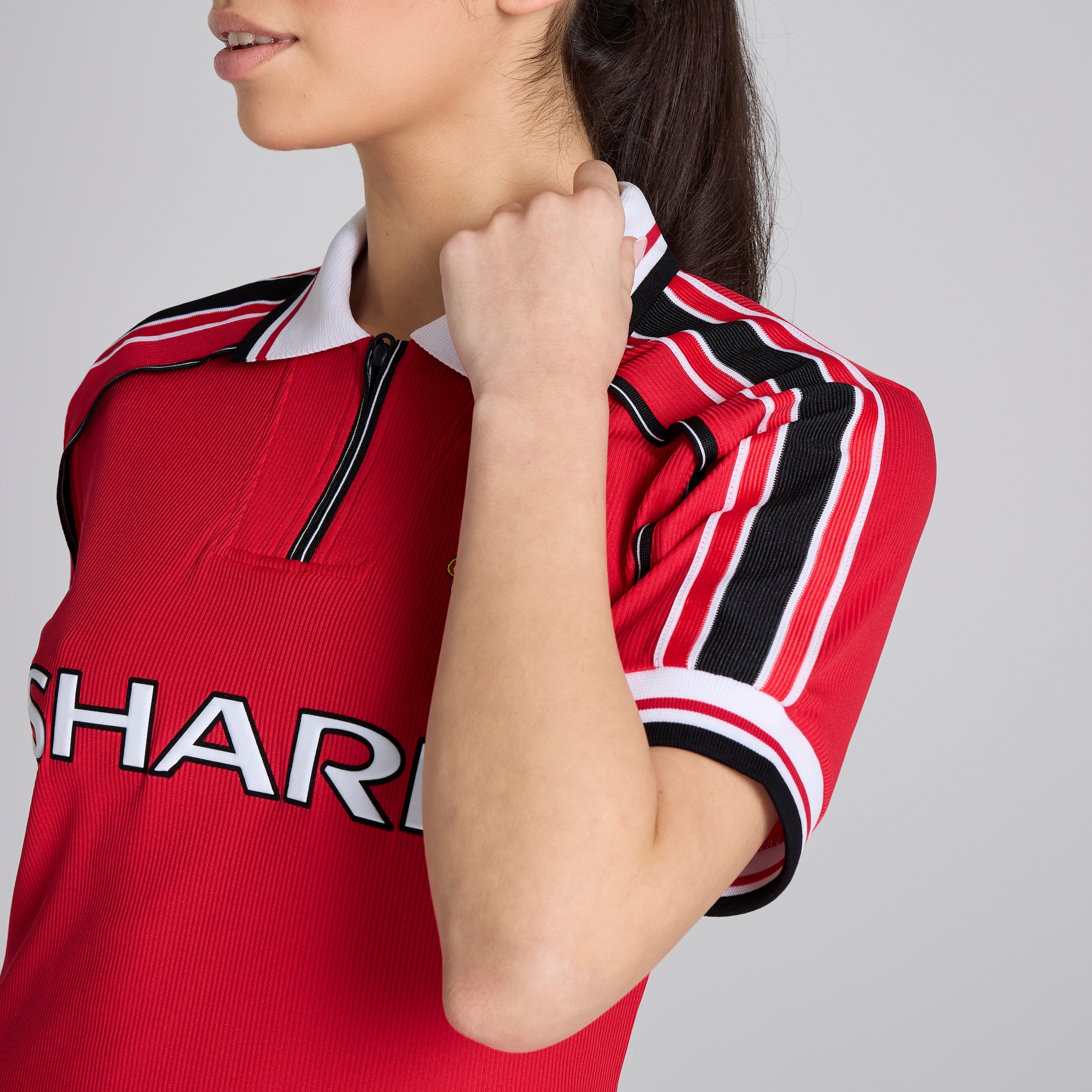 Manchester United Womens 1998/00 Retro Home Dress Red Red Detail [8-8]