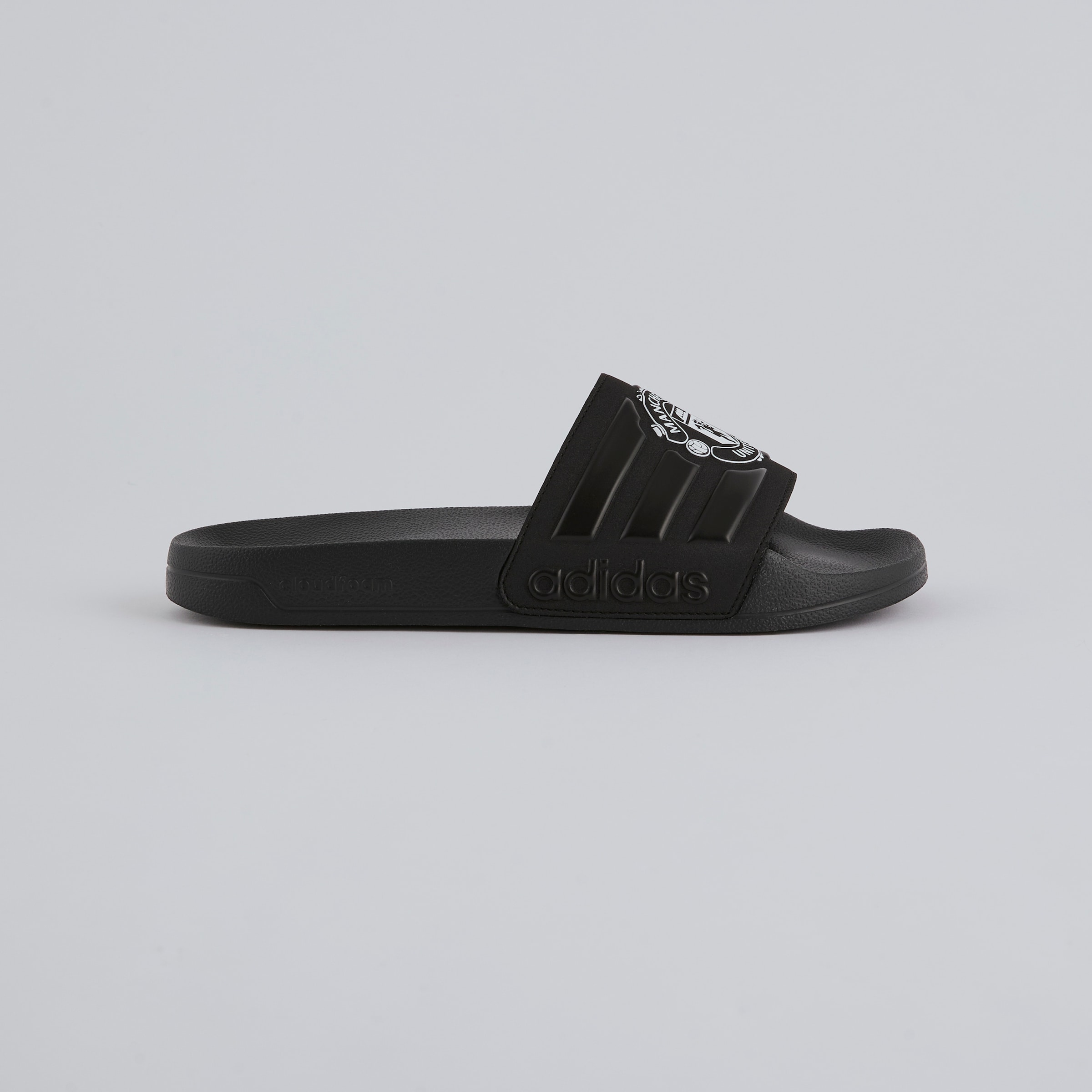 Manchester United x adidas Adilette Sliders Black Black Detail [2-5]
