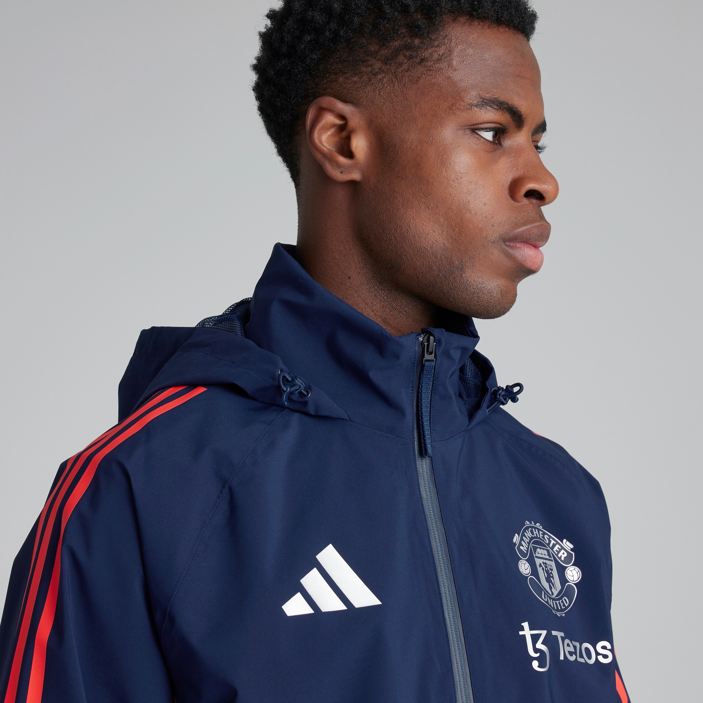 Manchester United Tiro 24 Rain Jacket Red