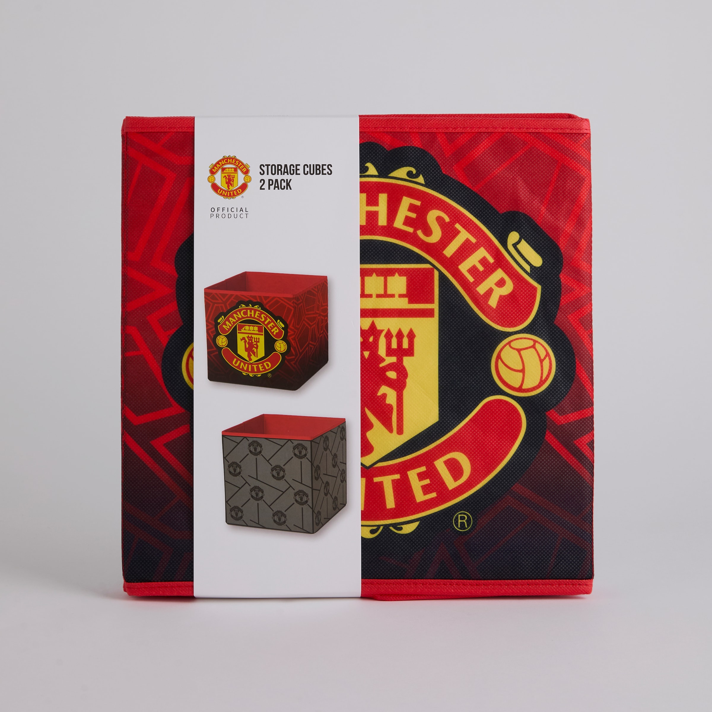 Manchester United Storage Box 2 Pack Red Red