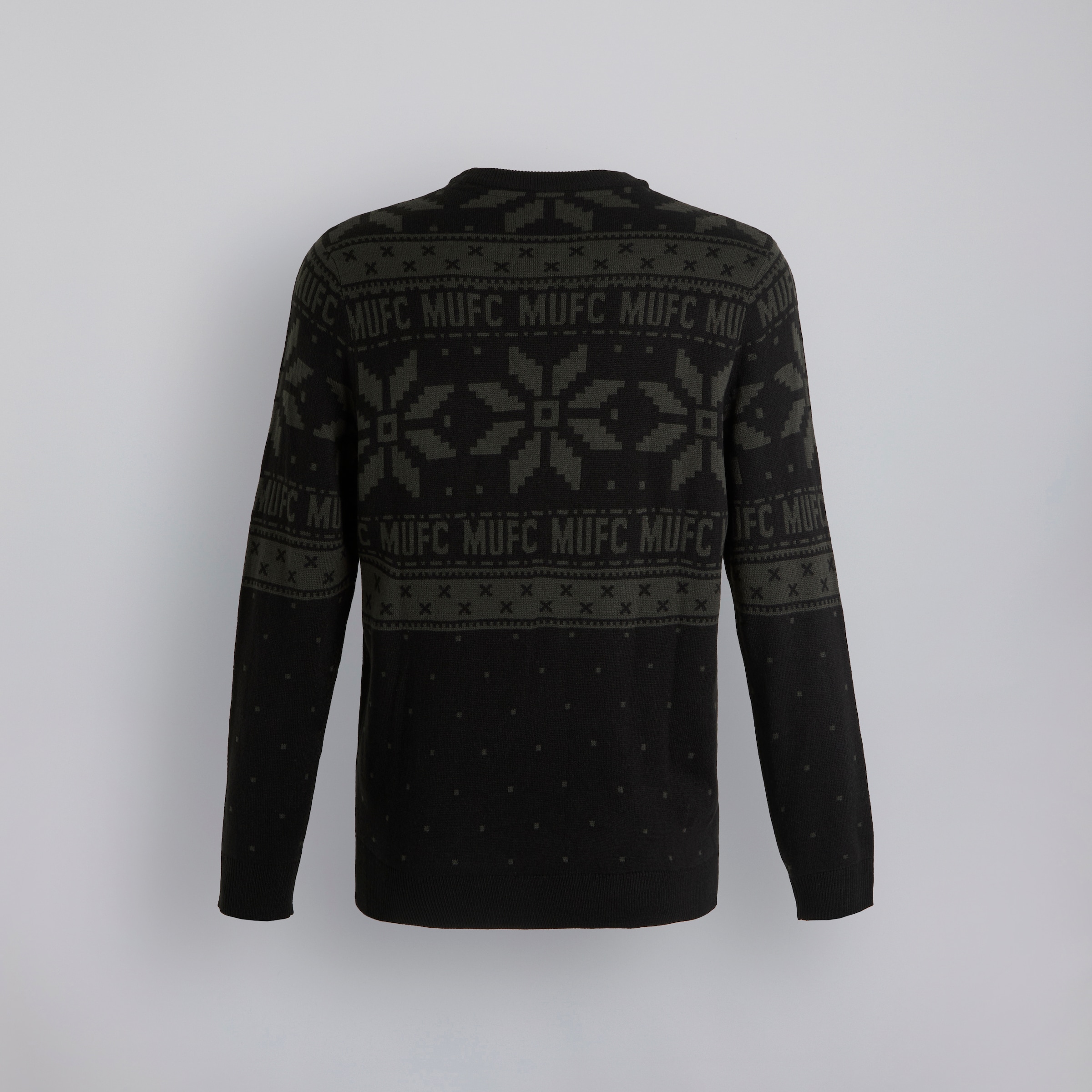 Manchester United Blackout Fairisle Christmas Jumper Black Black Detail [2-2]