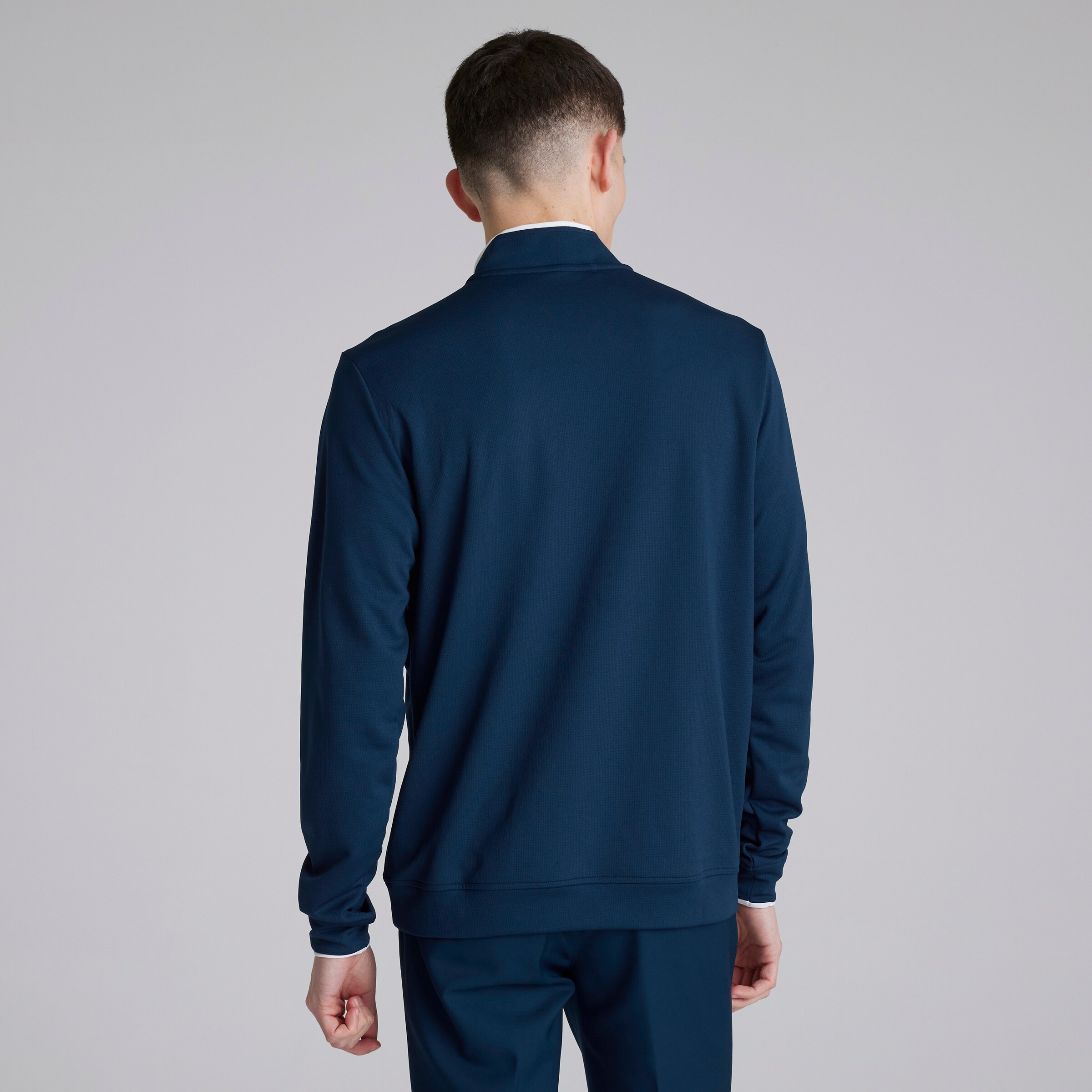 Manchester United x adidas Golf Lightweight 1/2 Zip Top Navy Navy blue Detail [2-4]