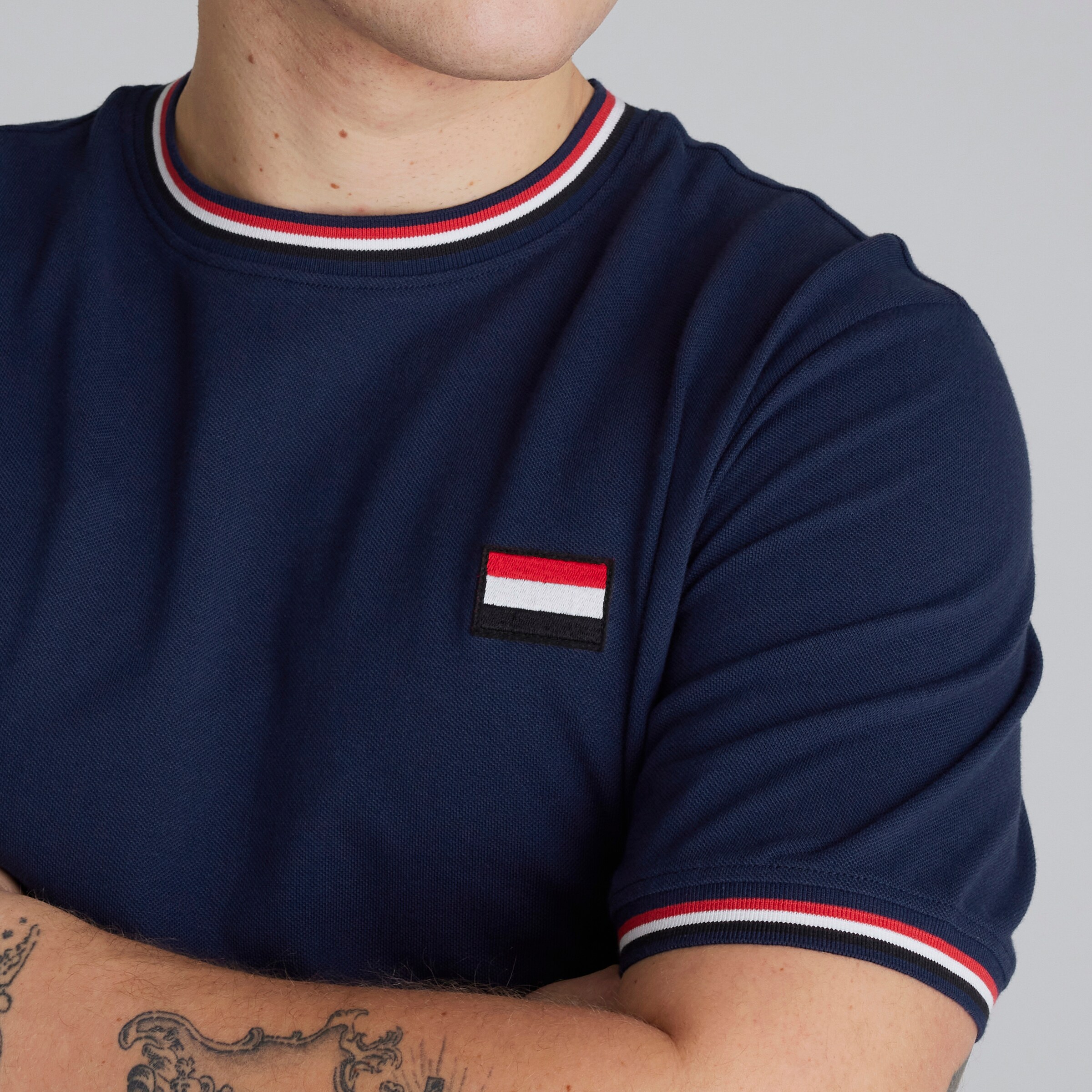 Manchester United Pique T-Shirt Navy Bleu marine Détail [4-5]