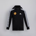 Manchester United x adidas Kleine Kinder Essentials 3-Streifen Jacke mit Kapuze und Reißverschluss Rosa