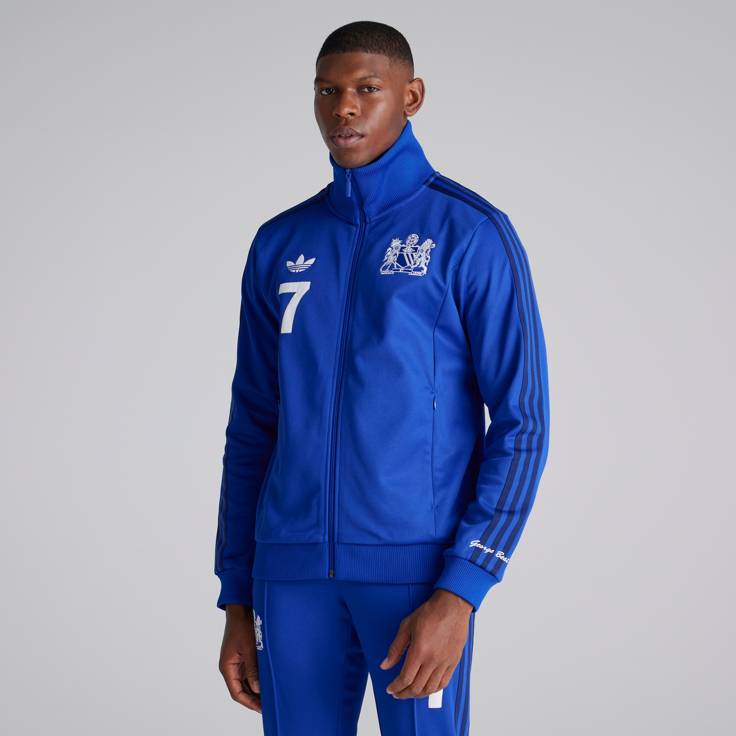 Adidas blue tracksuit top online