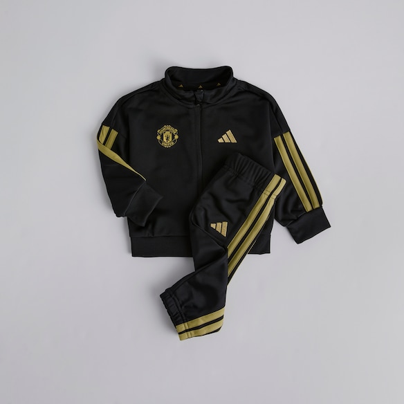 Manchester United x adidas Infant Essentials CLIMACOOL Tracksuit Black/Gold Black