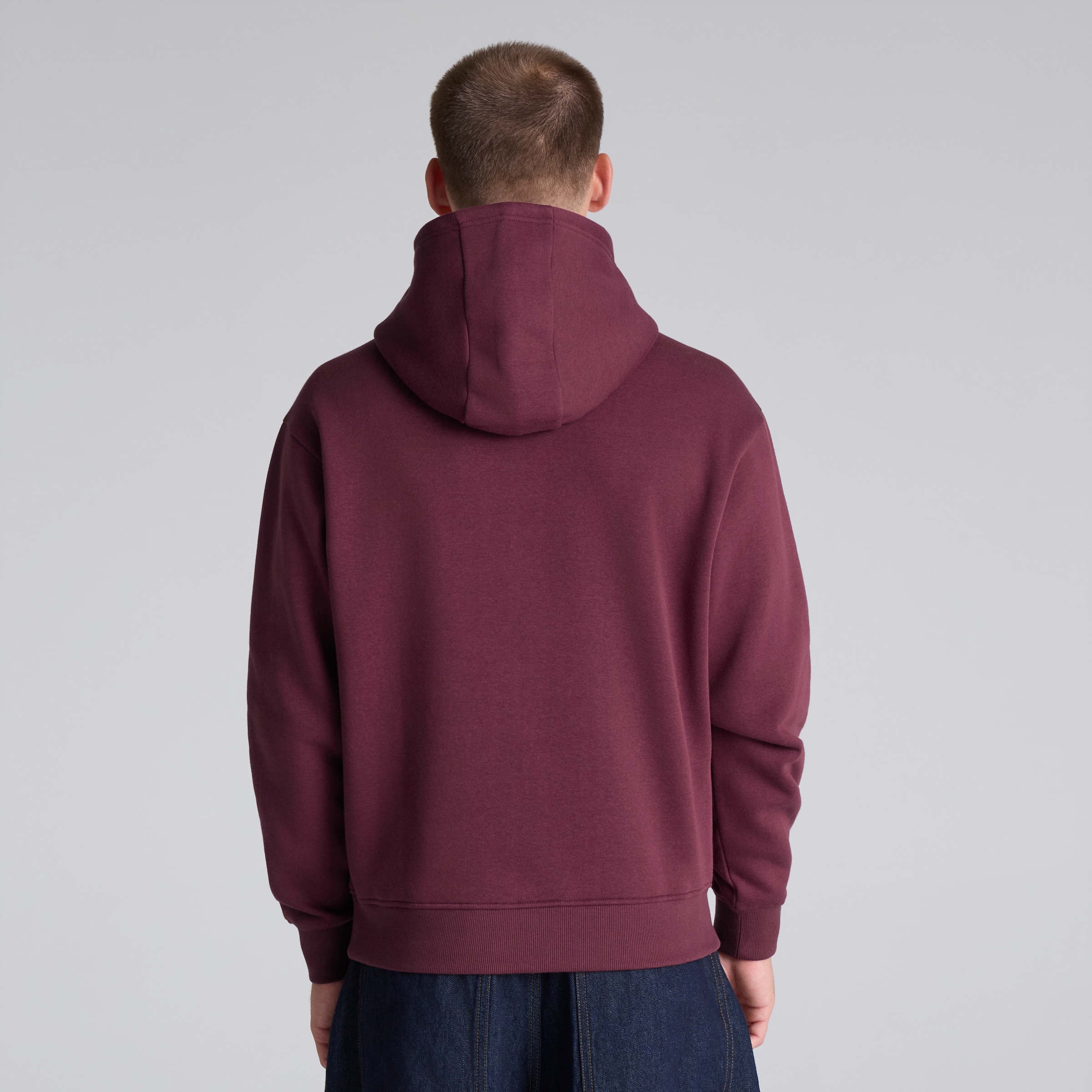 Manchester United MUFC Overhead Hoodie Burgundy Red Detail [2-5]