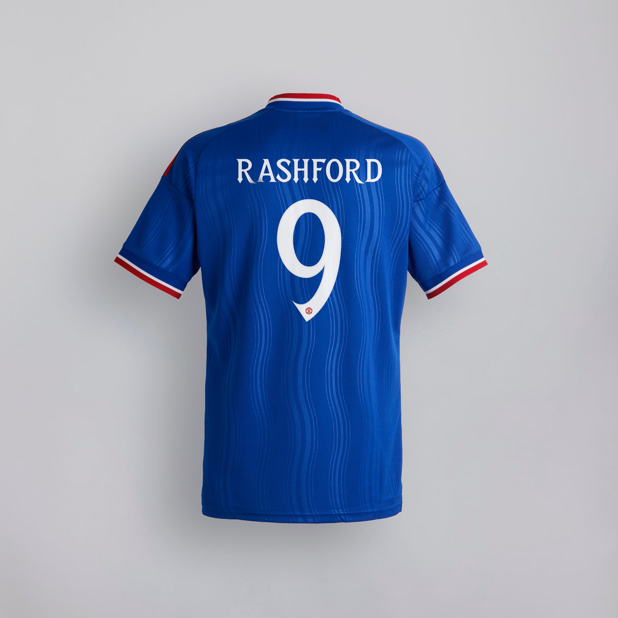 Manchester United 26/27 Away Jersey with Rashford 9 UCL Printing & Badge 파란색