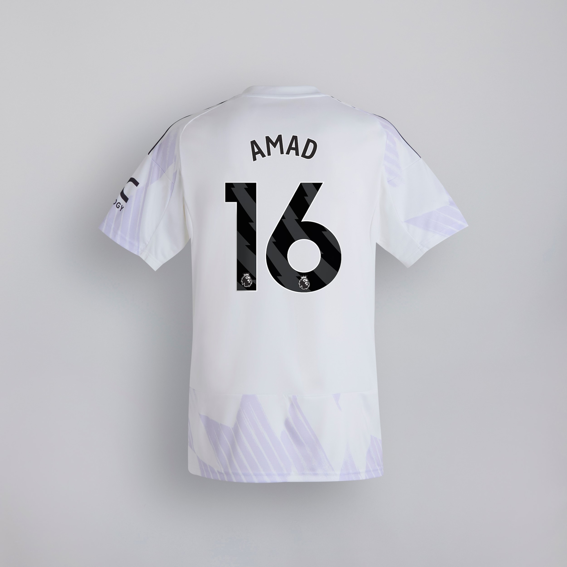 Manchester United 25/26 Away Kids Jersey with Amad 16 EPL Printing & Badge White