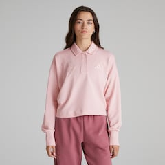 Manchester United x adidas Womens ALL SZN French Terry Polo Sweatshirt Pink