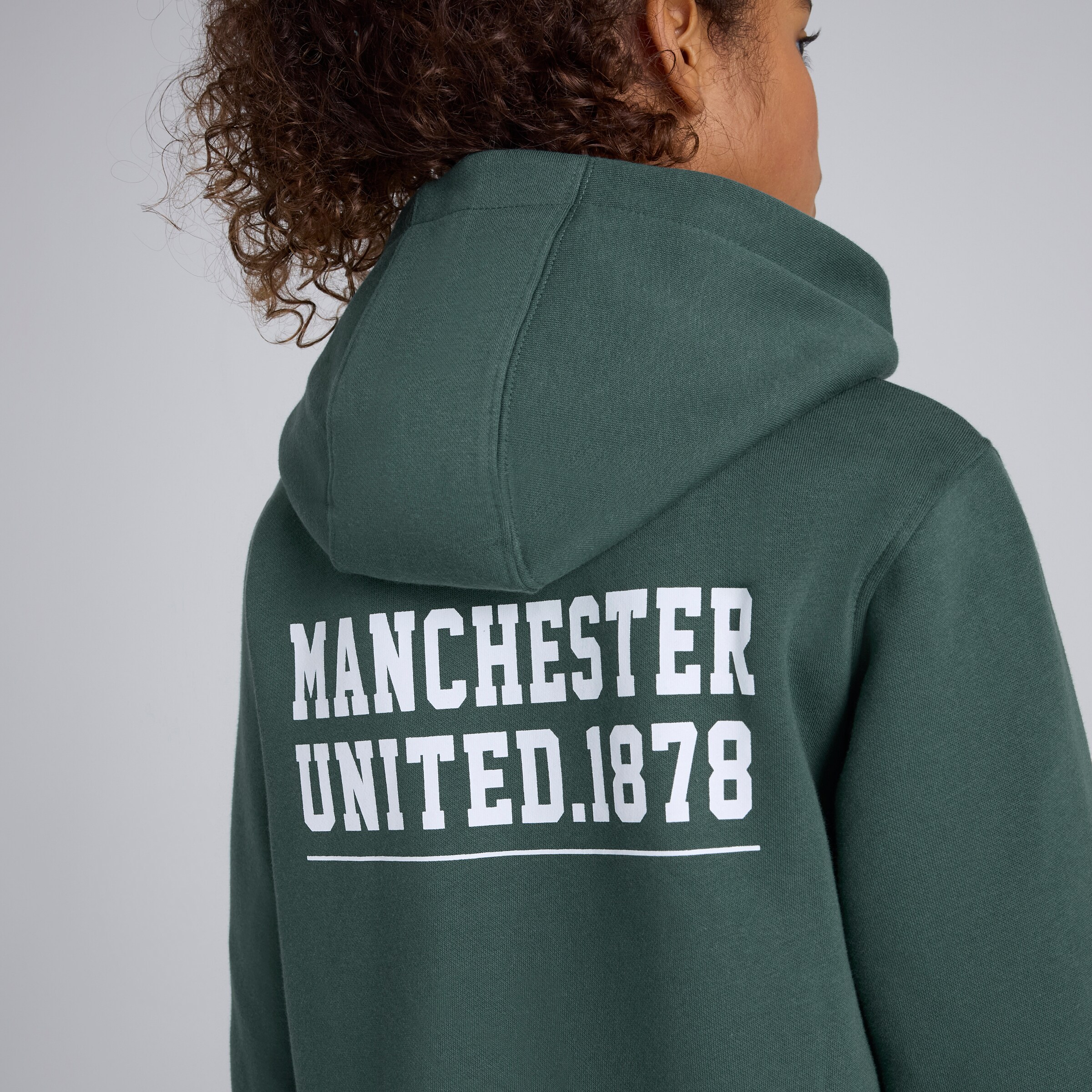 Manchester United Kids Varsity Back Print Overhead Hoodie Green Green Detail [5-6]
