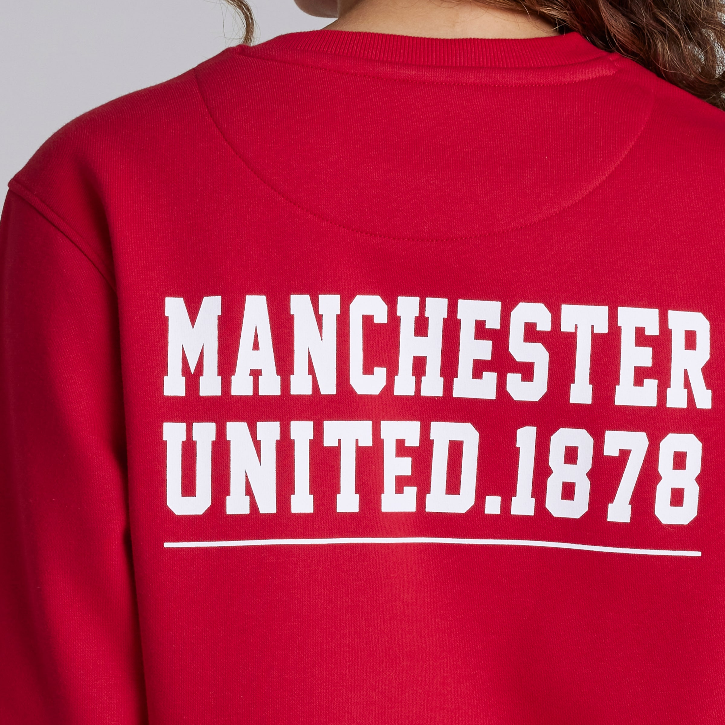 Manchester United Womens Varsity Back Print Sweatshirt Red Red Detail [5-5]