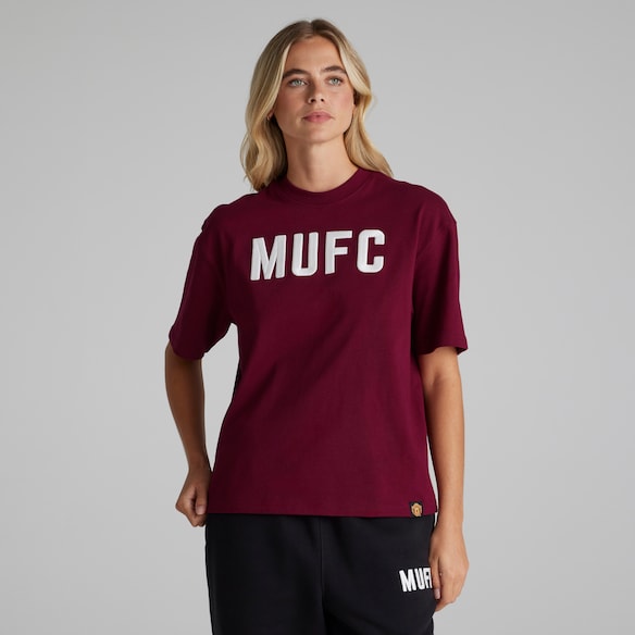 Manchester United Womens MUFC T-Shirt Burgundy