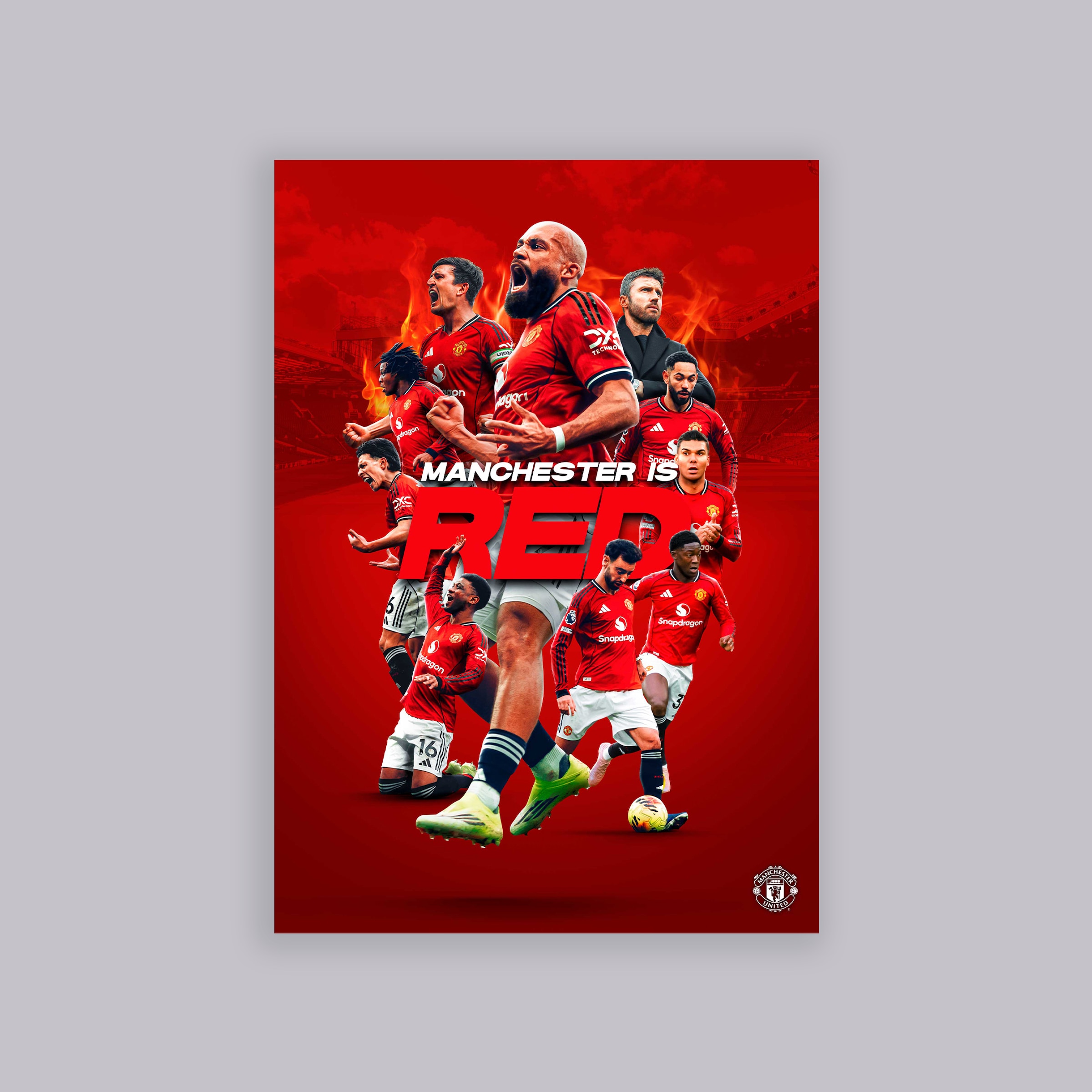Manchester United Manchester is Red A2 Poster Red White