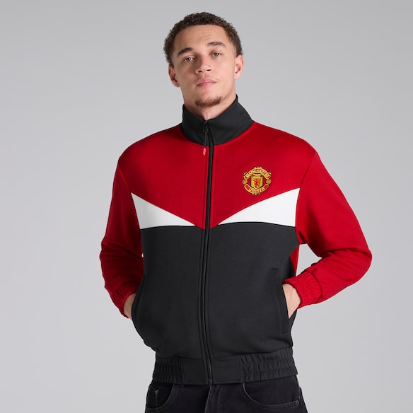 Manchester United Block Retro Track Jacket Red Rot