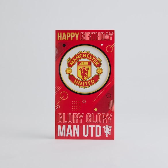 Manchester United Crest Greeting Card Red Red