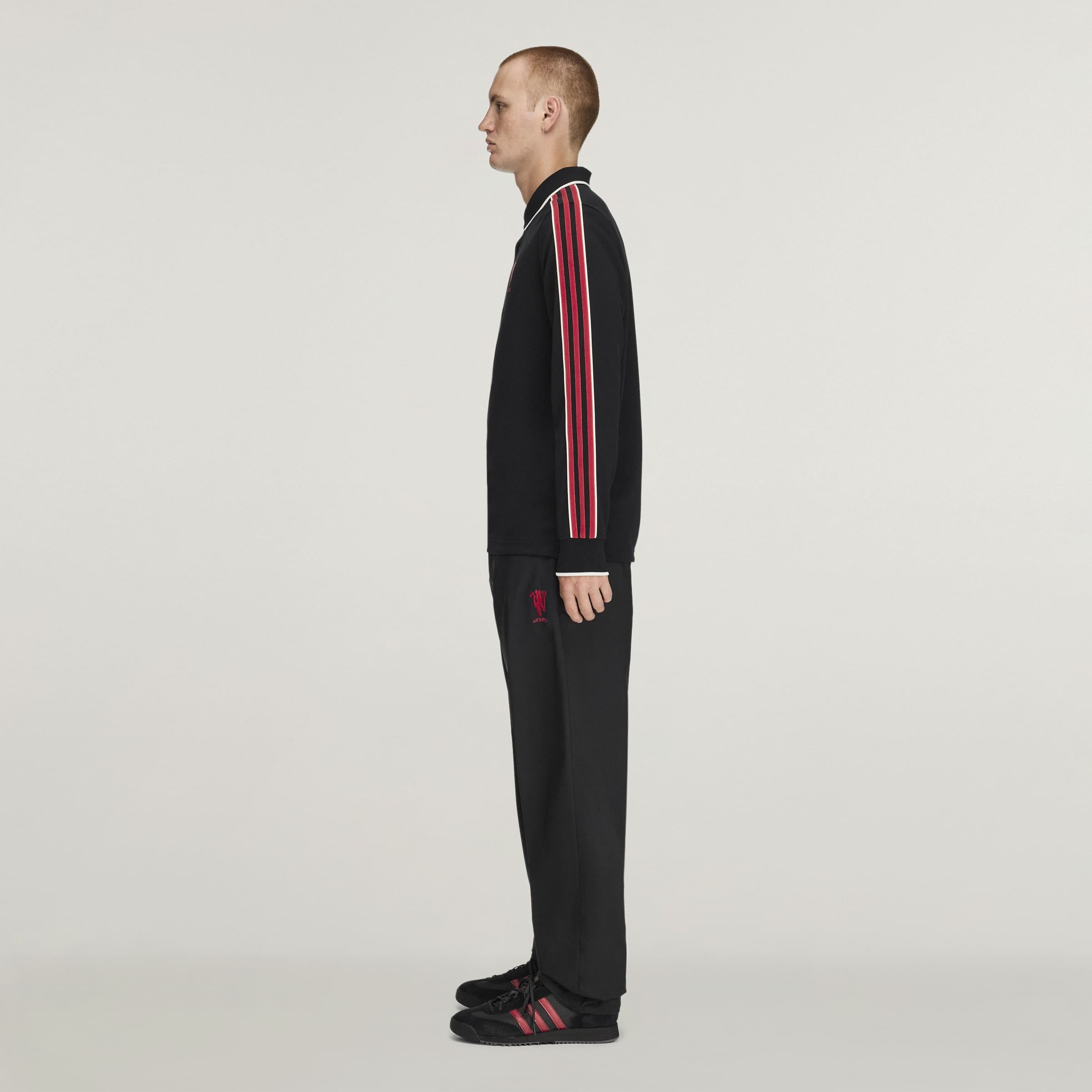 Manchester United x adidas SPZL FC Polo Shirt Black Black Detail [5-6]