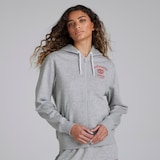 Manchester United Womens Varsity Full Zip Hoodie Grey