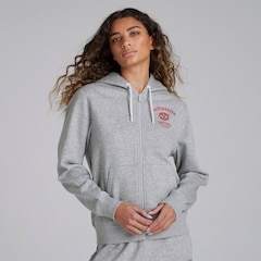 Manchester United Womens Varsity Full Zip Hoodie Grey