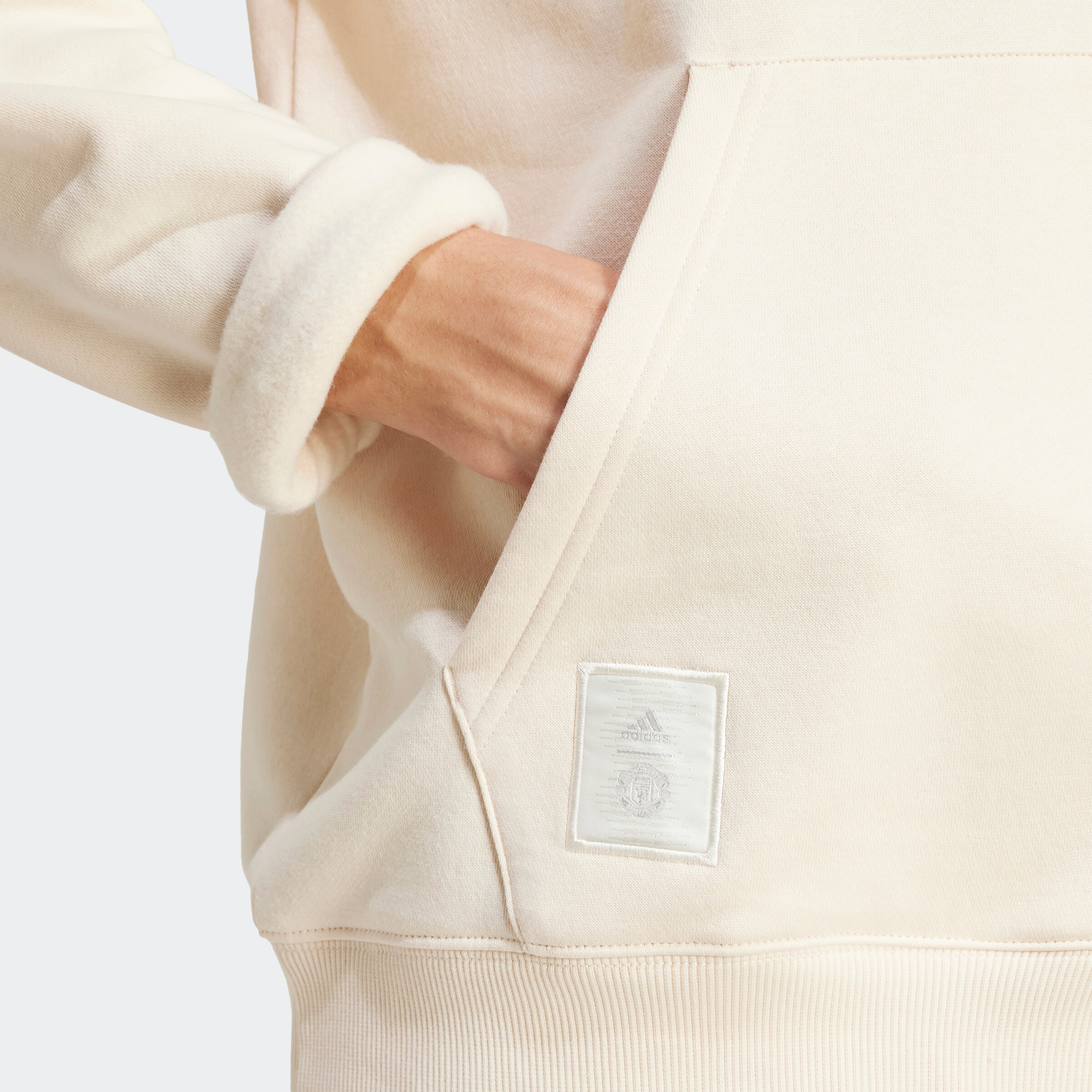 Manchester United x adidas SZNL Overhead Hoodie White White Detail [5-5]