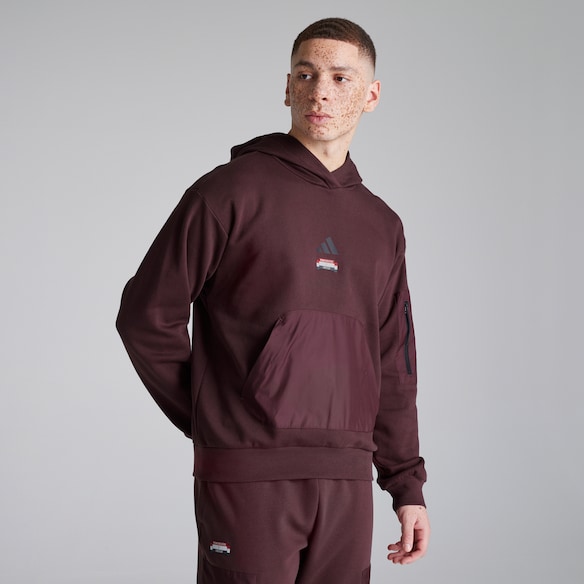 Manchester United x adidas City Escape Fleece Hoodie Red Red