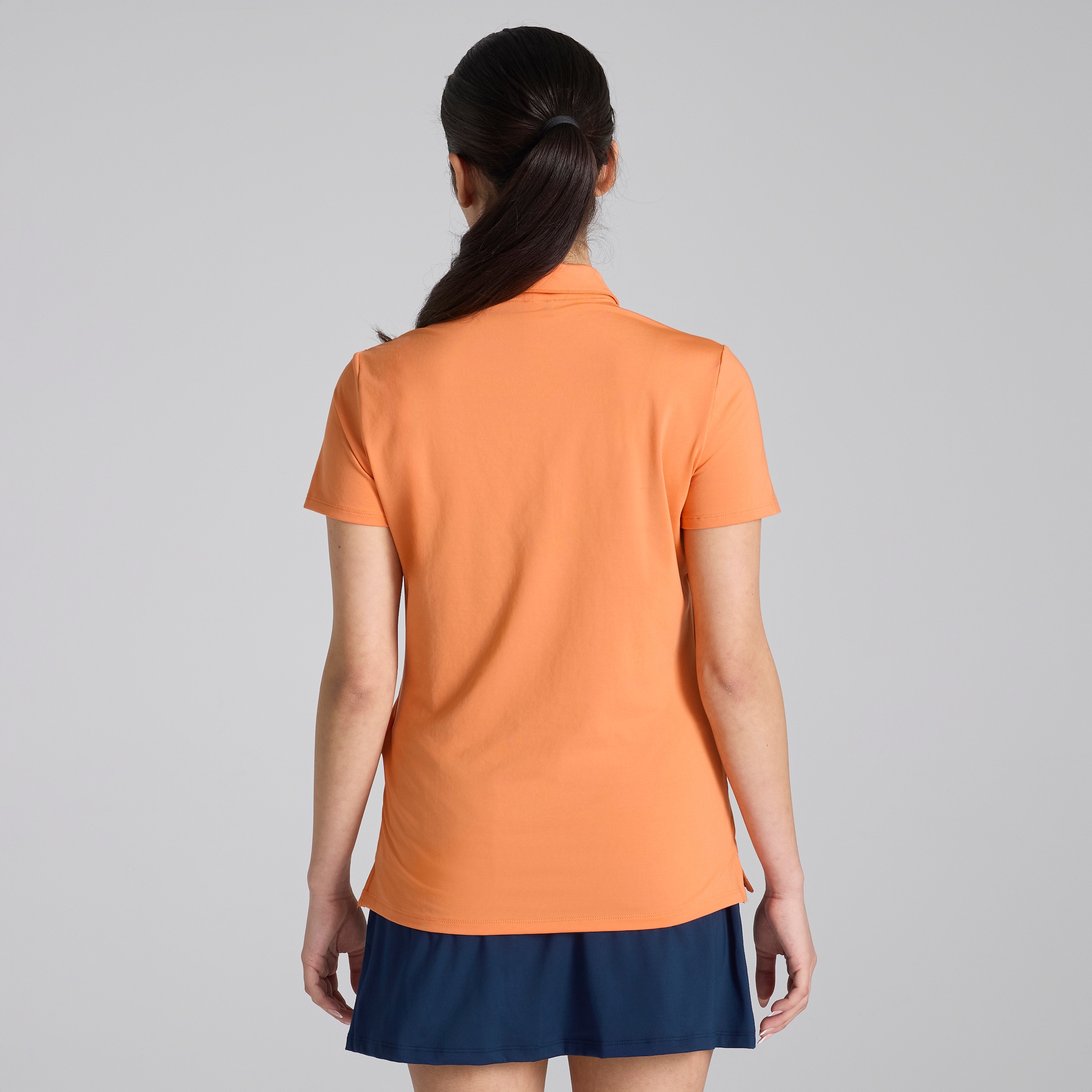 Manchester United x adidas Womens Golf Ultimate365 Polo Shirt Orange Orange Detail [2-6]