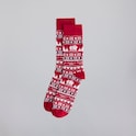 Manchester United Adults Christmas Fairisle Sock Red