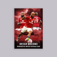 Manchester United Bryan Mbeumo A2 Poster Red