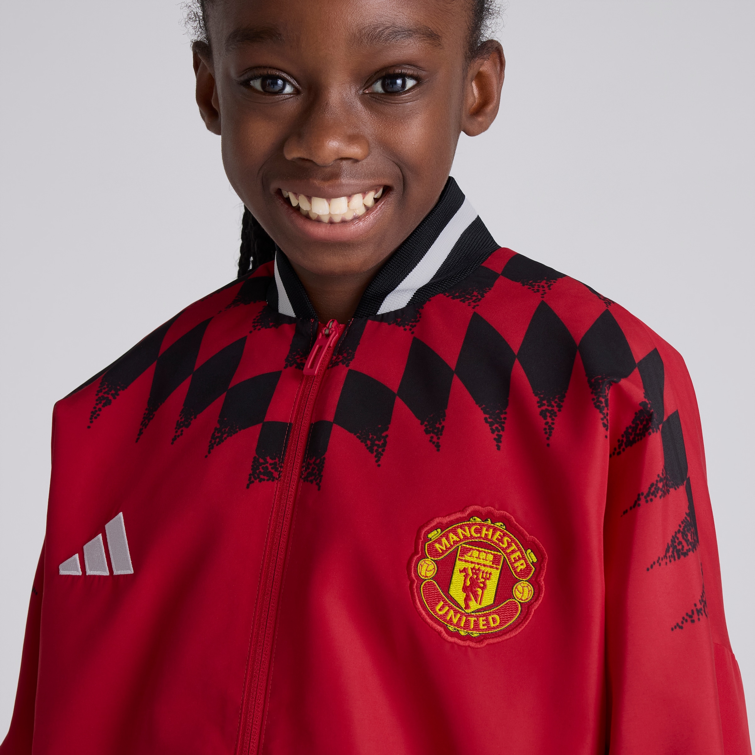 Manchester United x adidas Kids Stadium Track Top Red Rouge Détail [5-5]
