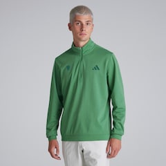 Manchester United x adidas Mens Golf Elevated 1/4 Zip Sweatshirt Green
