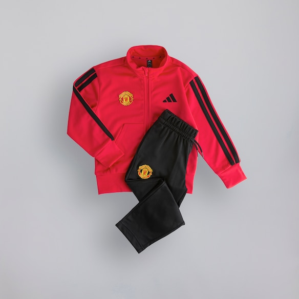 Manchester United x adidas Little Kids Essentials 3-Stripes CLIMACOOL Tracksuit Red/Black
