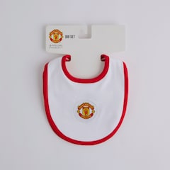 Manchester United Baby Cotton Bibs 2 Pack White