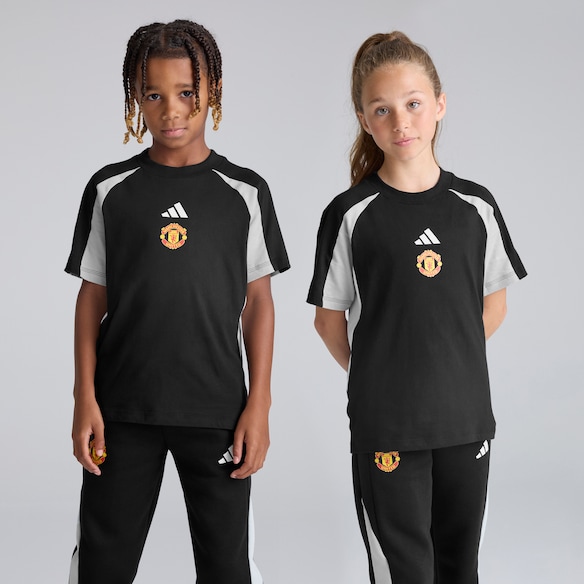 Manchester United x adidas Kids Colourblock T-Shirt Black Black