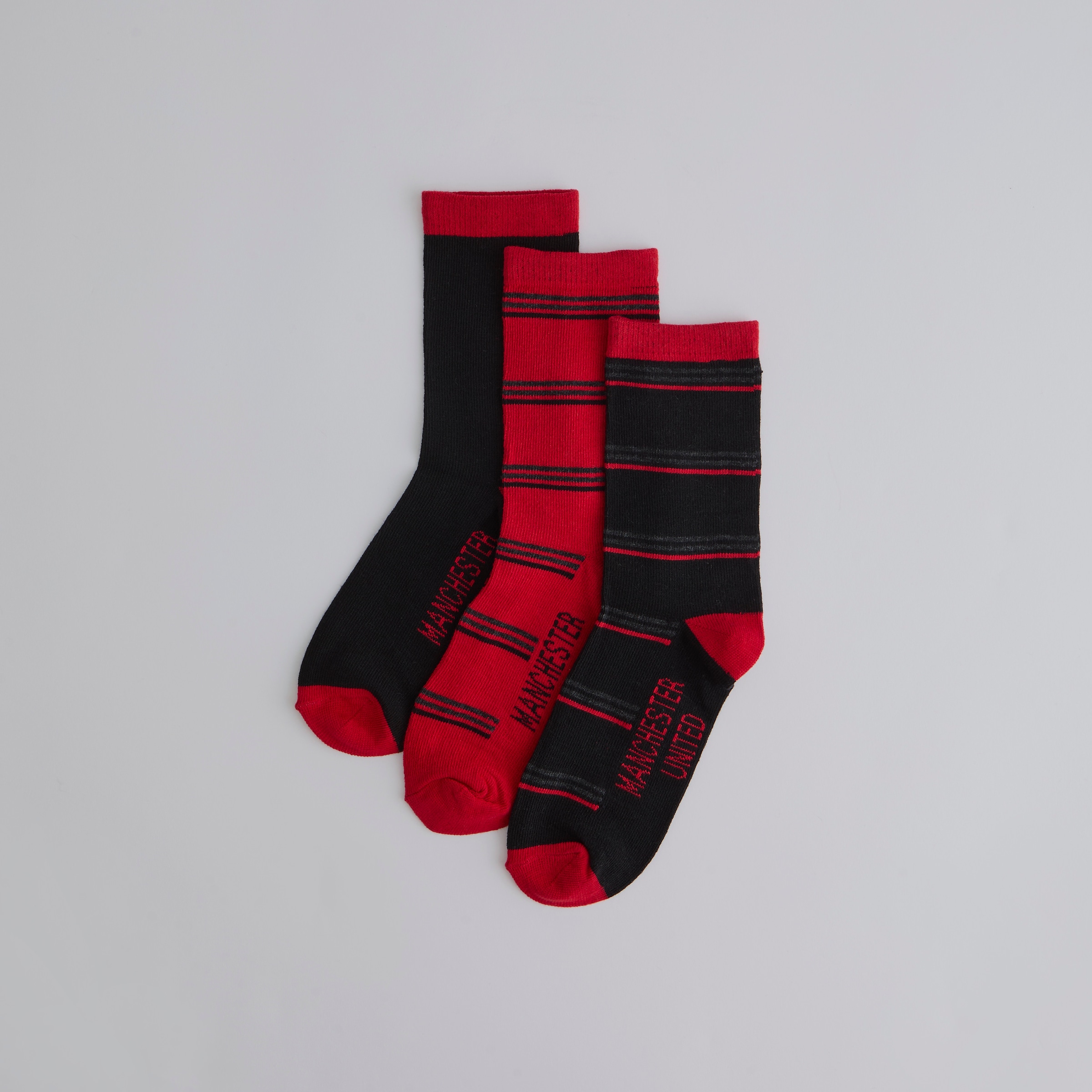 Manchester United Kids Striped Socks 2 Pack Multi