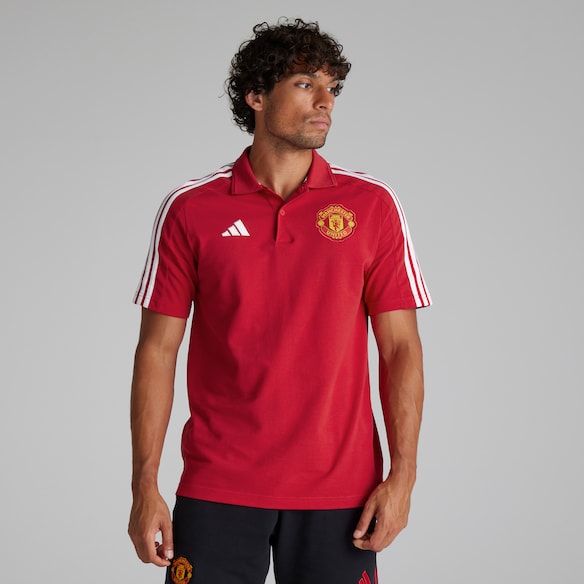 Manchester United x adidas Mens DNA Polo Shirt Red Rot