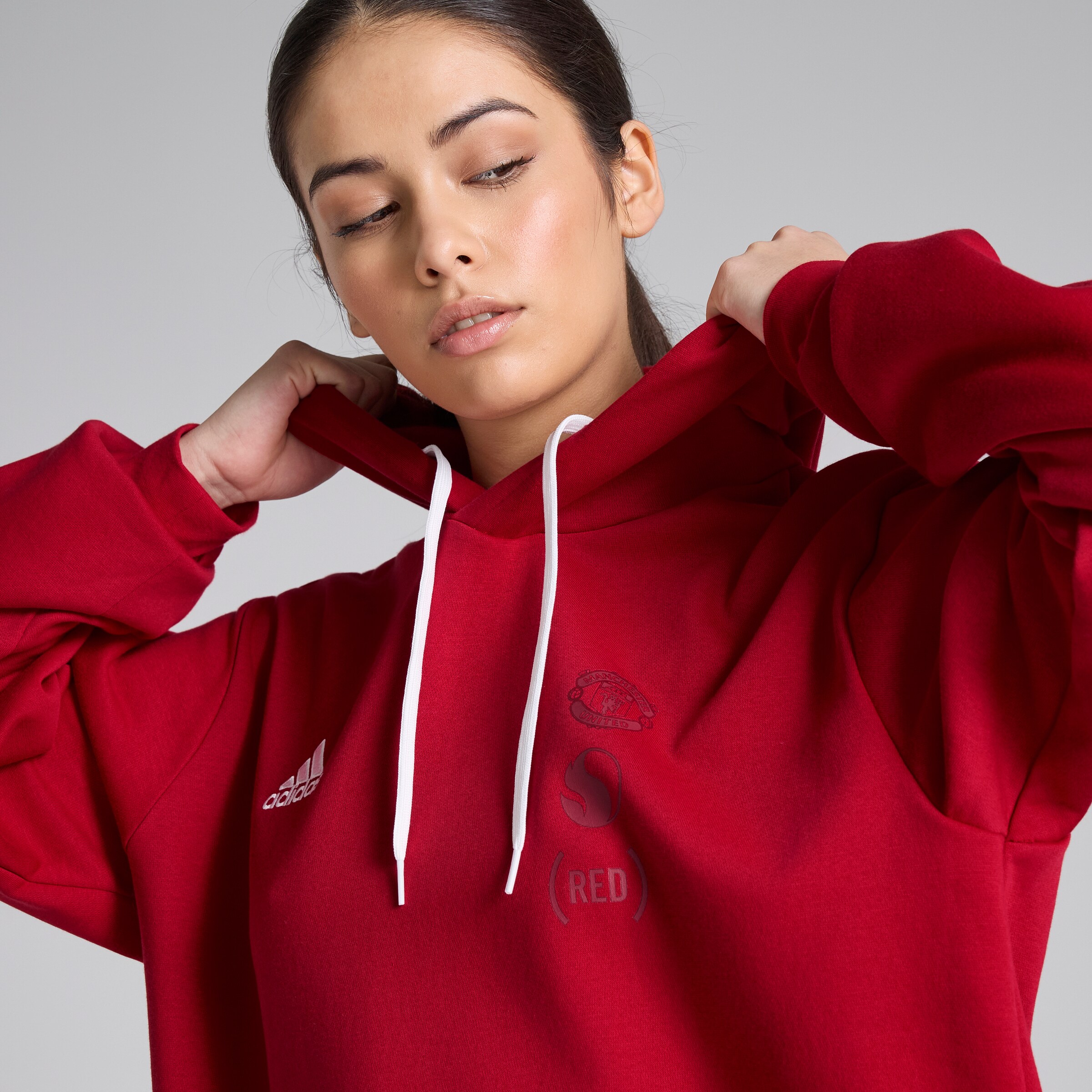 Manchester United x adidas RED4LIFE Hoodie Red Red Detail [7-8]