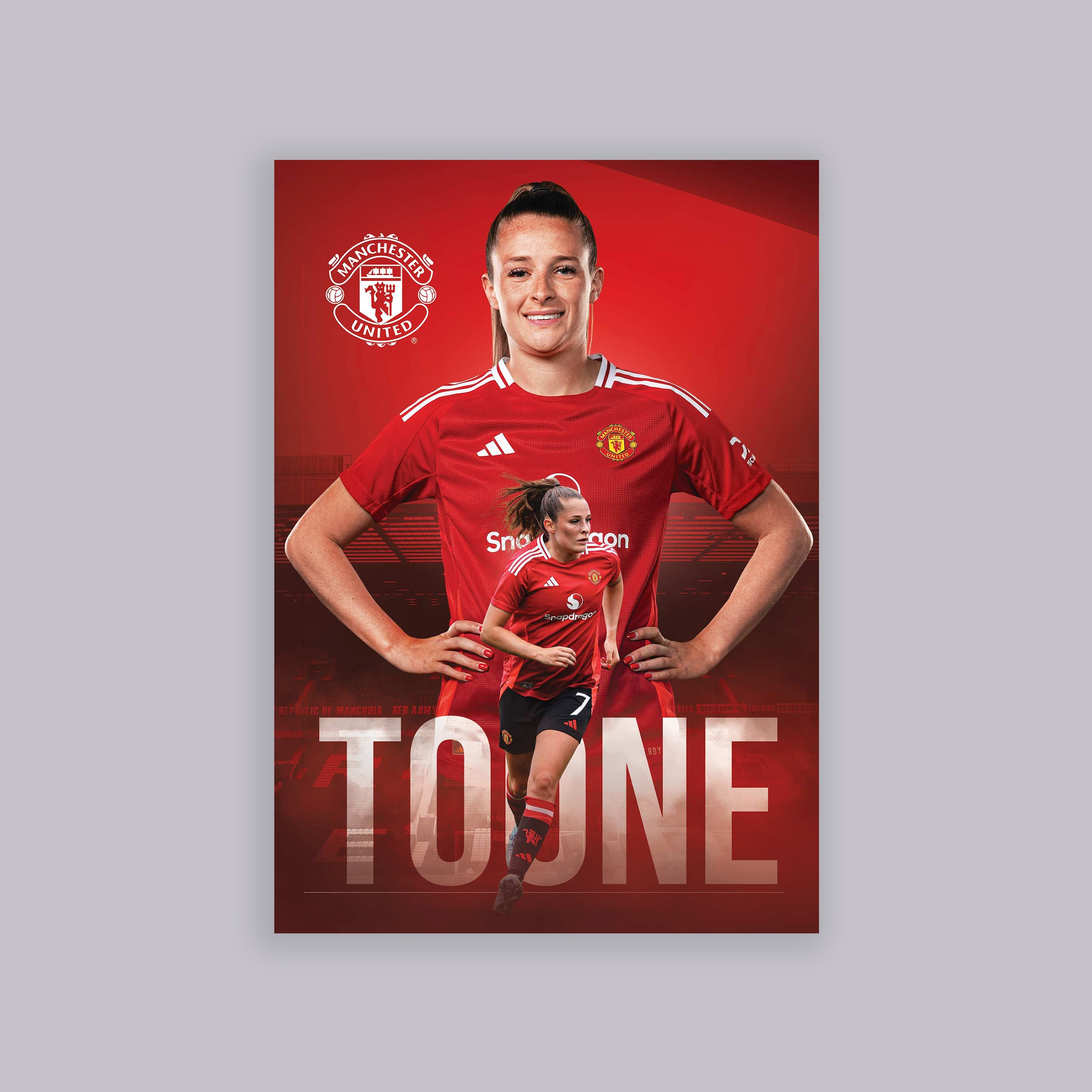 Manchester United Toone Core A2 Poster Red Red