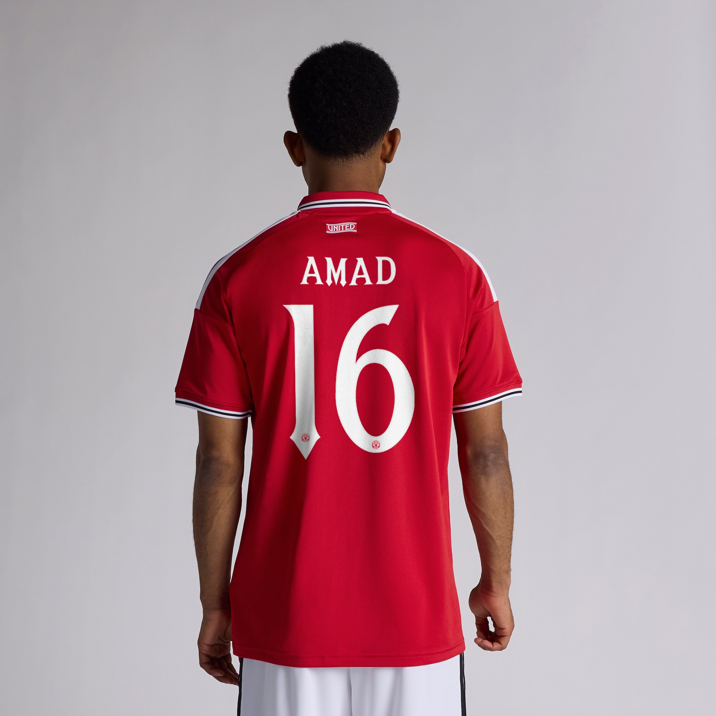 Manchester United 26/27 Home Jersey with Amad 16 UCL Priniting & Badge Rouge