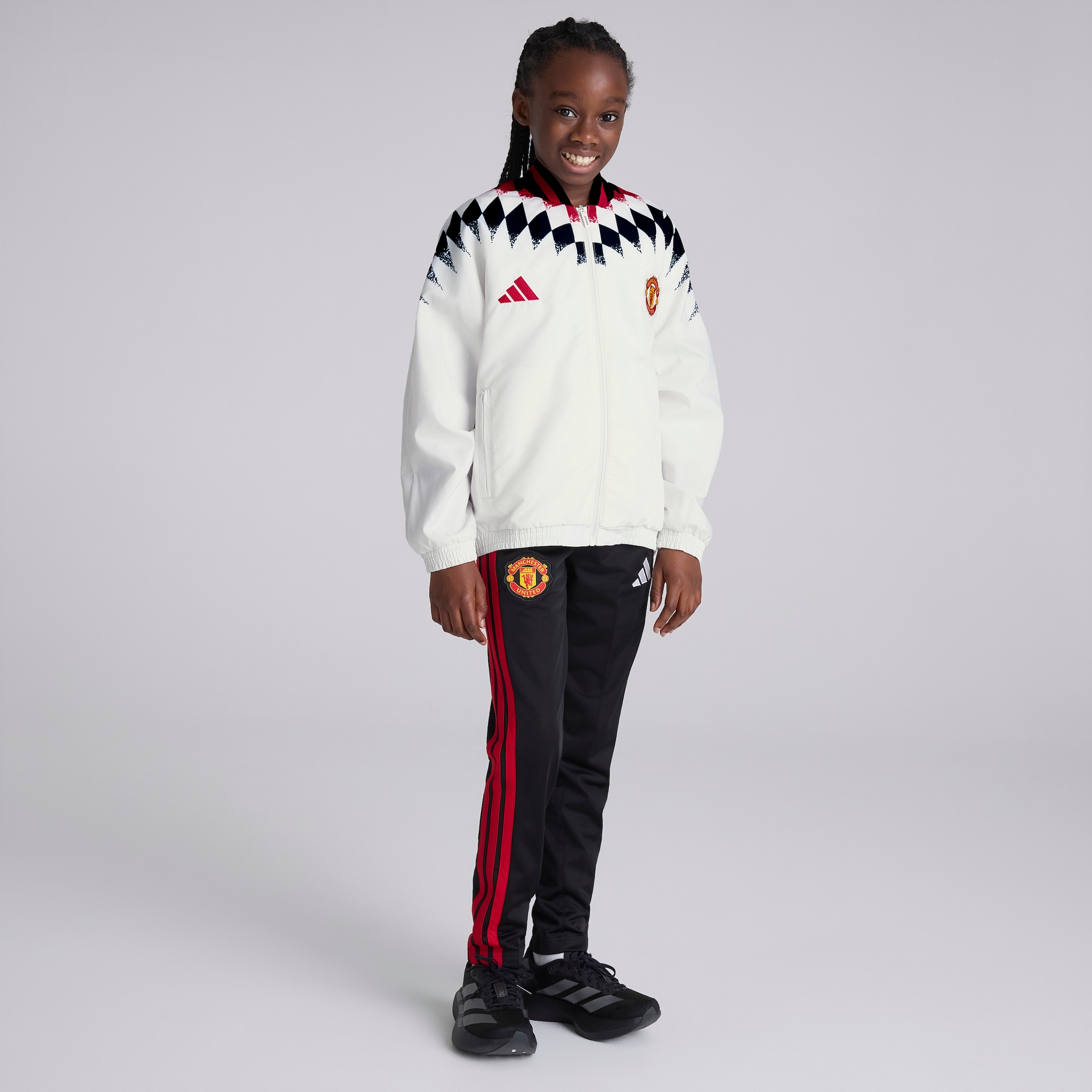 Manchester United x adidas Kids Stadium Track Top White White Detail [3-6]