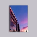 Manchester United SAF Stand Old Trafford Sunset Print A2 Poster Blue