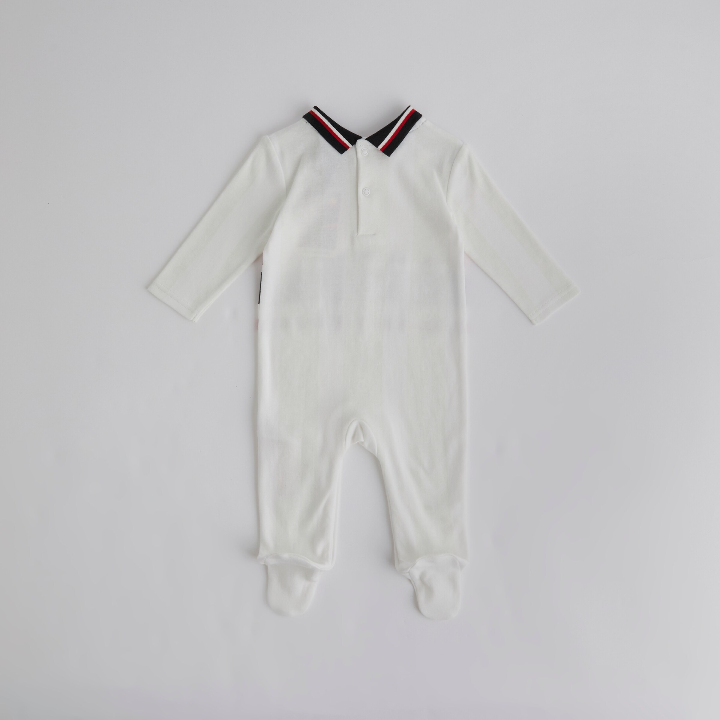 Manchester United Baby 1997/99 Retro Away Sleepsuit White White Detail [2-4]