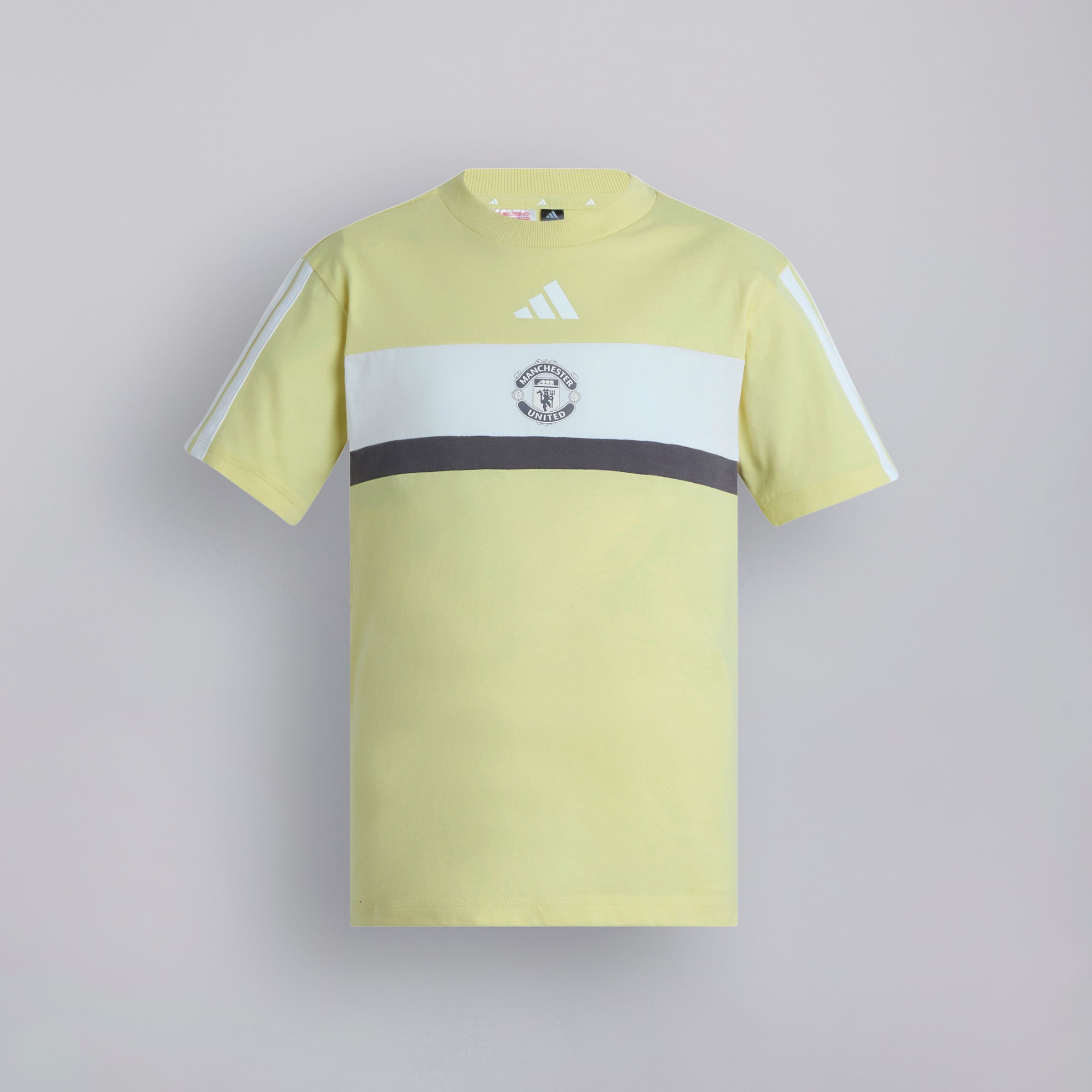 Manchester United x adidas Kids Essentials Tiberio 3-Stripes T-Shirt Yellow Yellow
