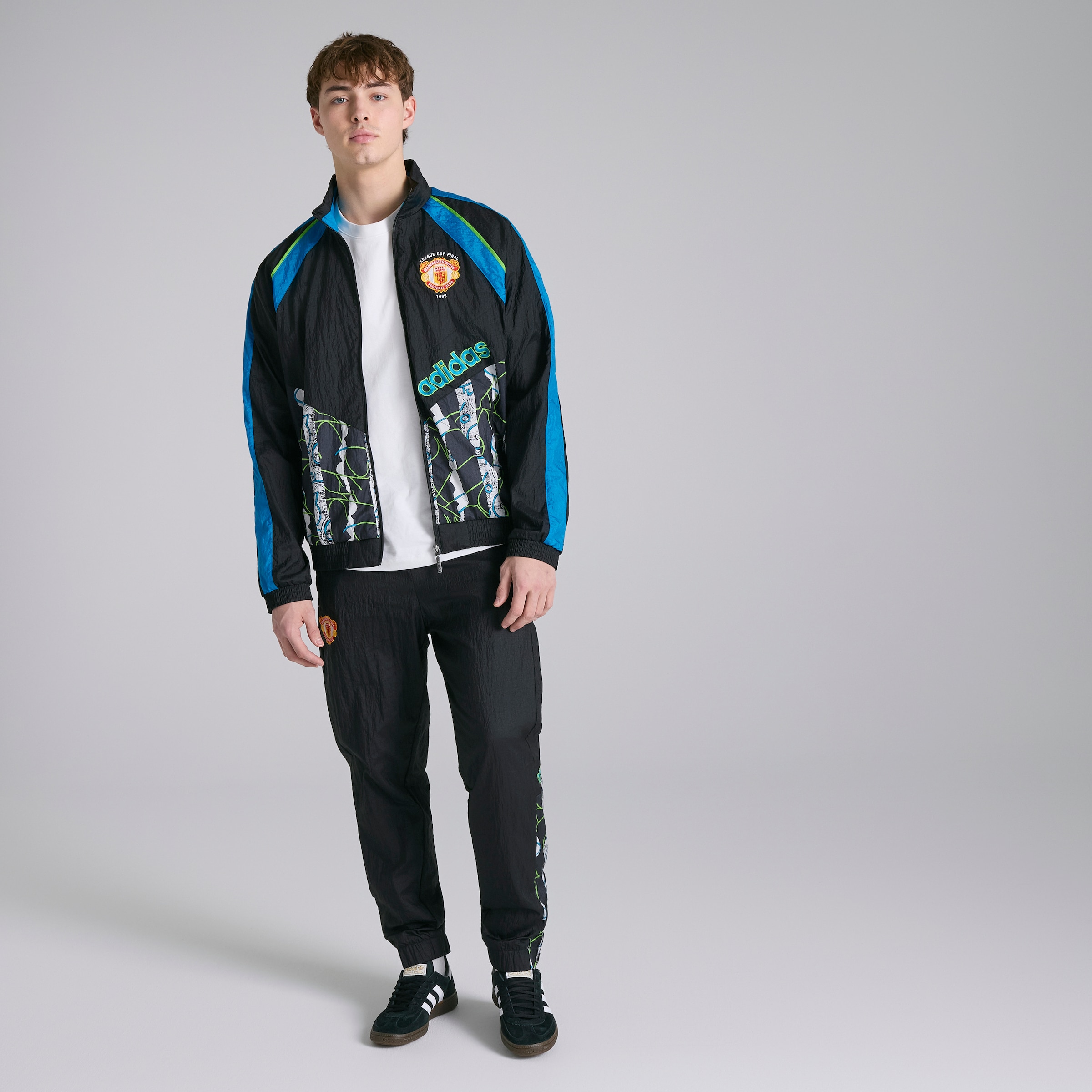 Manchester United x adidas Bringback 90/92 Track Jacket Black Noir Détail [4-8]