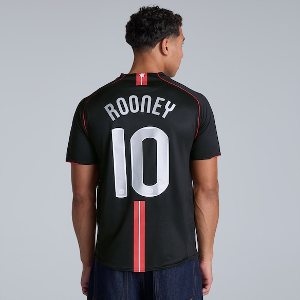 Manchester United Retro 2007-09 Blackout Champions League Final Shirt Rooney Printing Black Noir