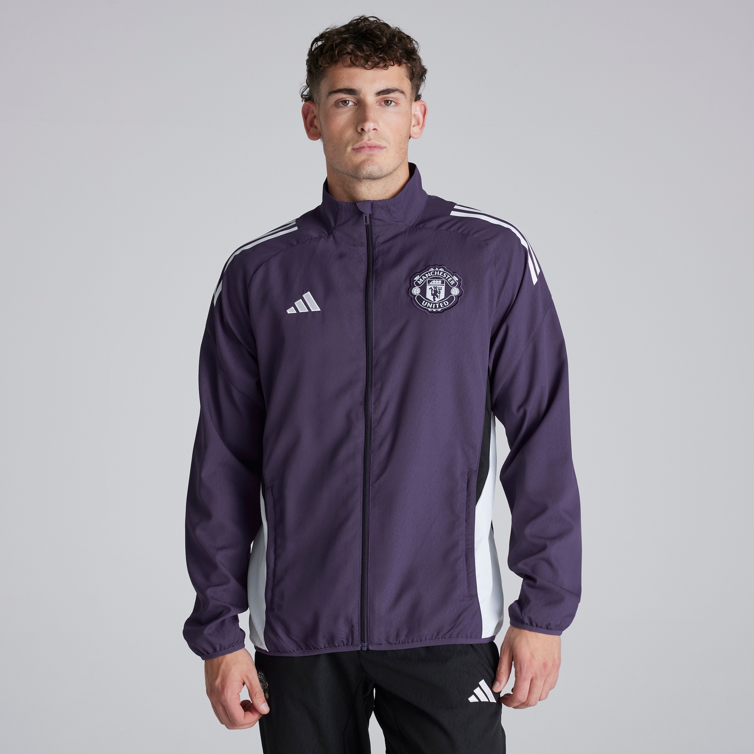 Manchester United Tiro 25 Competition Presentation Jacket Purple Detail [1-7]