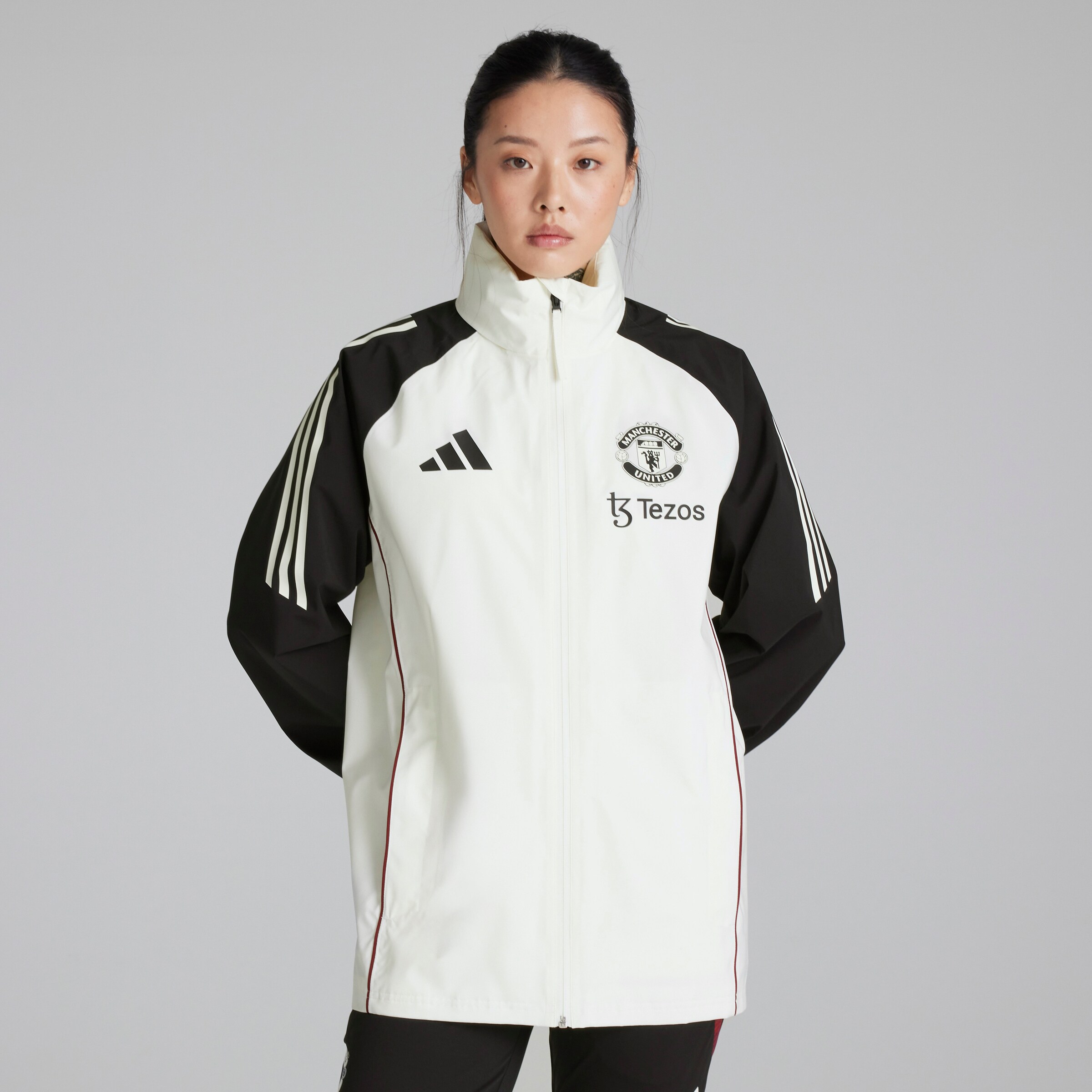 Manchester United Tiro 24 Rain Jacket White White Detail [2-8]