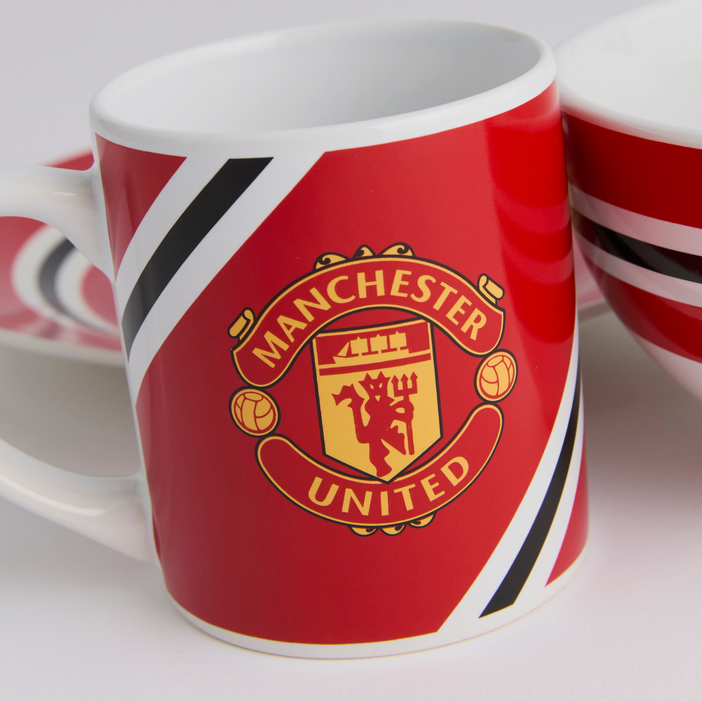 Manchester United Core Stripe Breakfast Set Red Multi Detail [3-4]