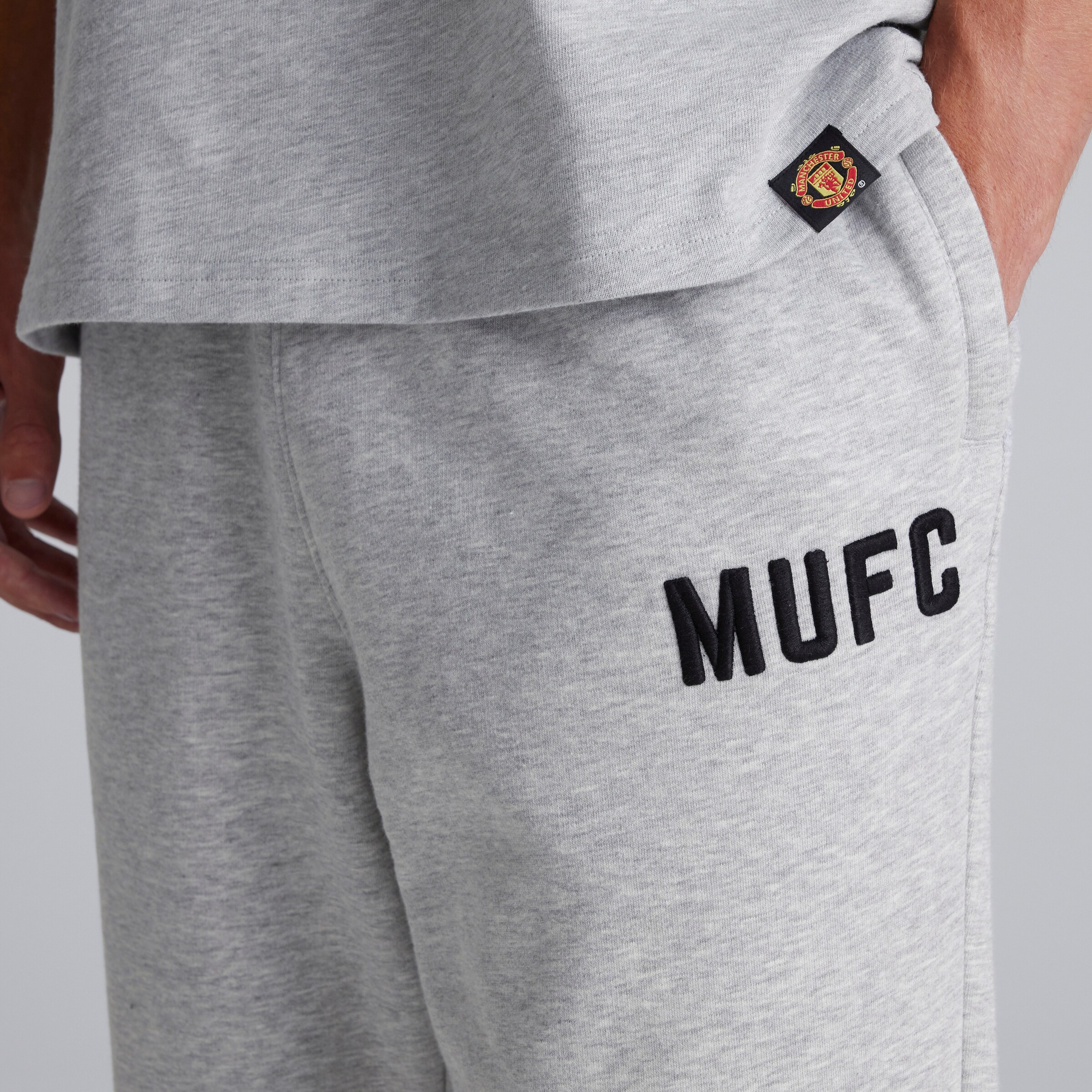 Manchester United Mens MUFC Joggers Grey Grey Detail [4-6]