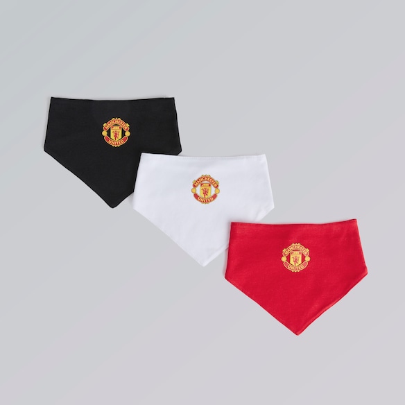 Manchester United Baby Crest Bibs 3 Pack Multi